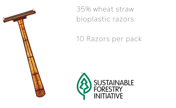 10 Box of 35% Wheat Straw Partially Biodegradable Disposable Razors